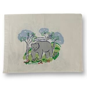 Pohjan Akka Bear In The Woods Printed Cotton Pillowcase Standard Size